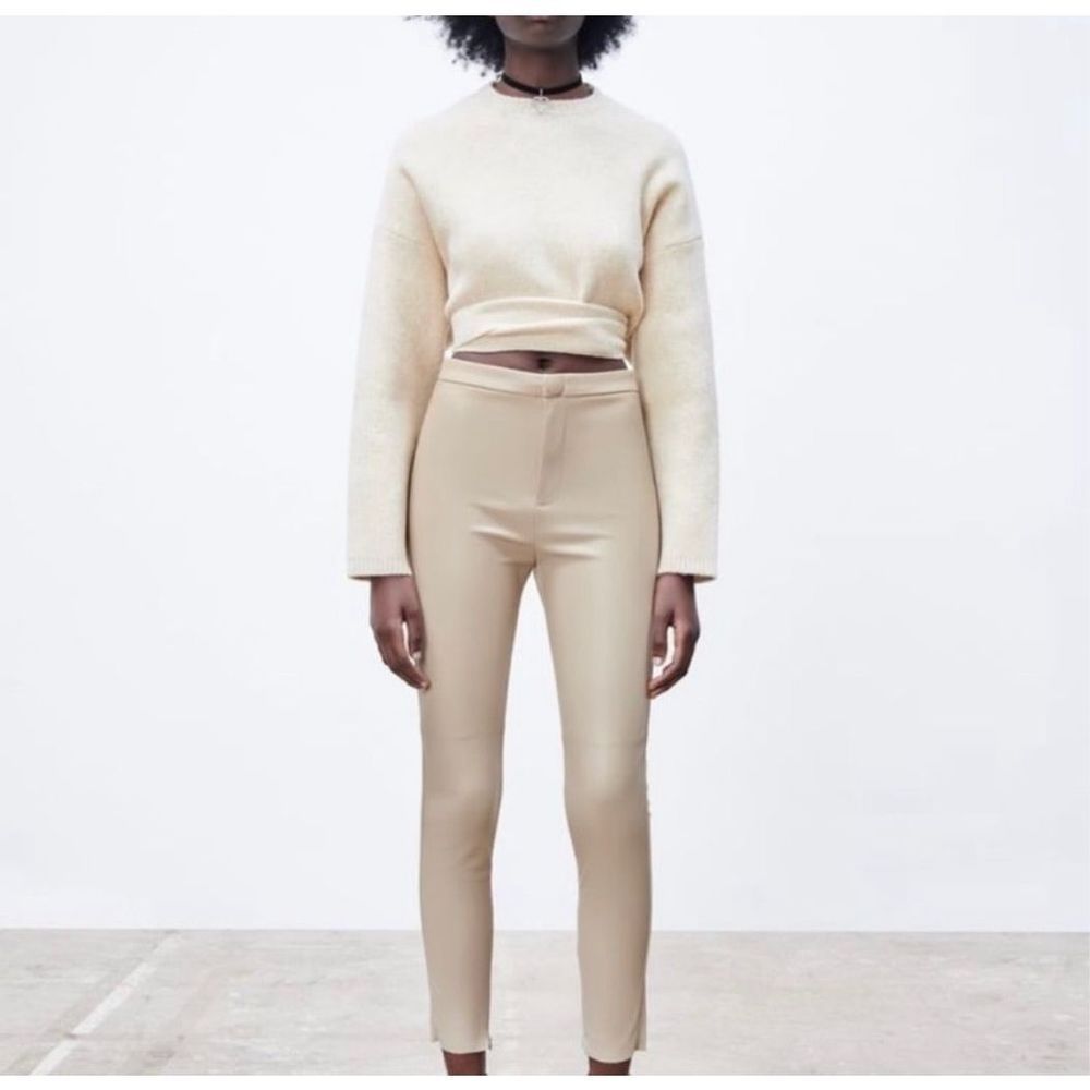 Zara Faux Leather Leggings High Rise size Large